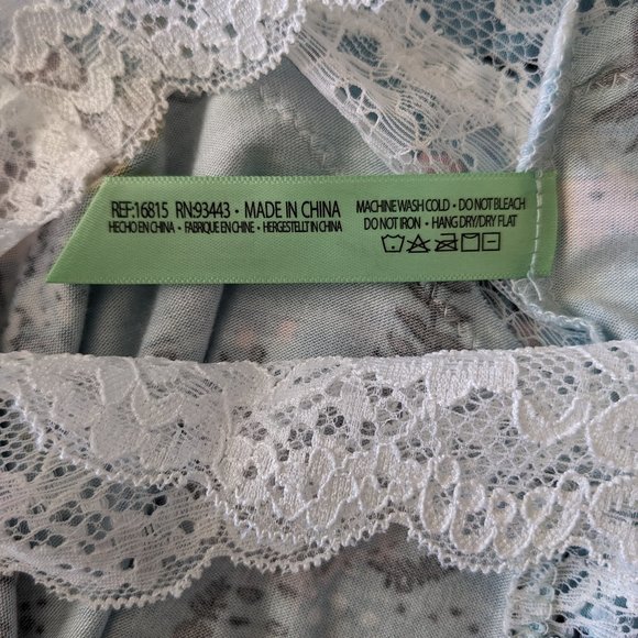 Honeydew Intimates Ahna Chemise Keyhole Lace Back Mint Tea Floral M - Picture 12 of 12